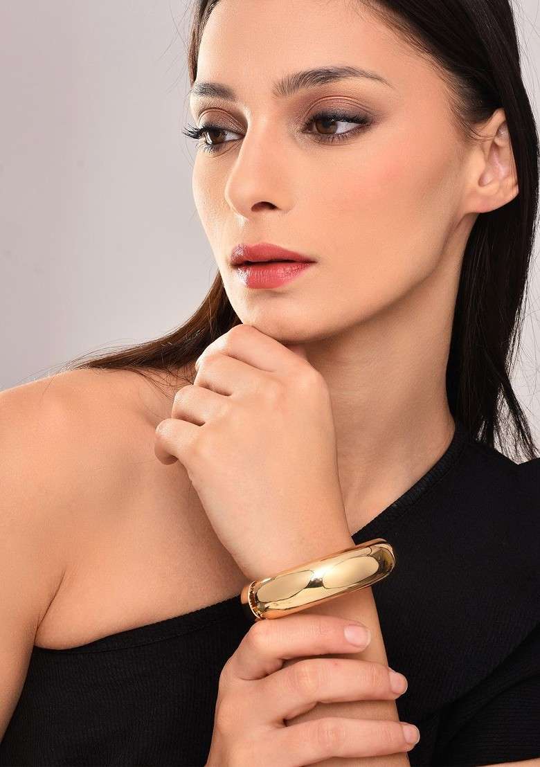 Gold Plated Kada Bracelet - Indya