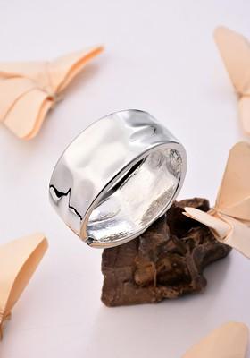 Rhodium Plated Broad Cuff Bracelet