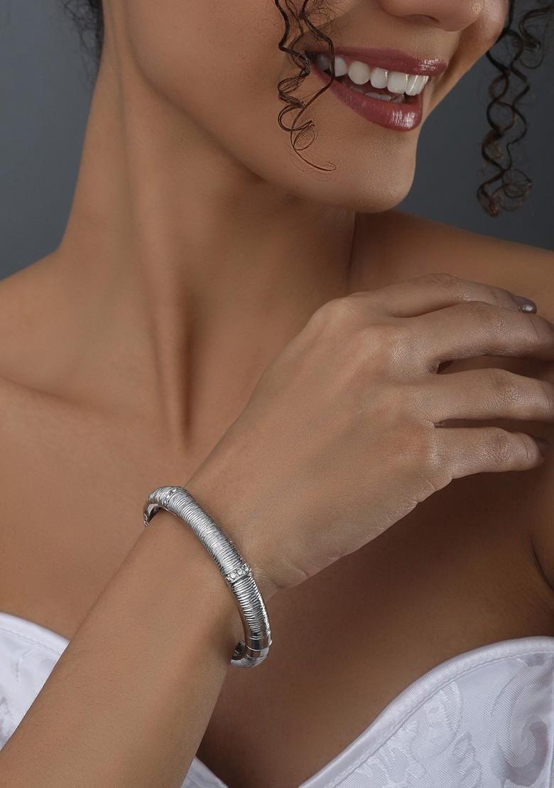 Rhodium Plated Kada Bracelet