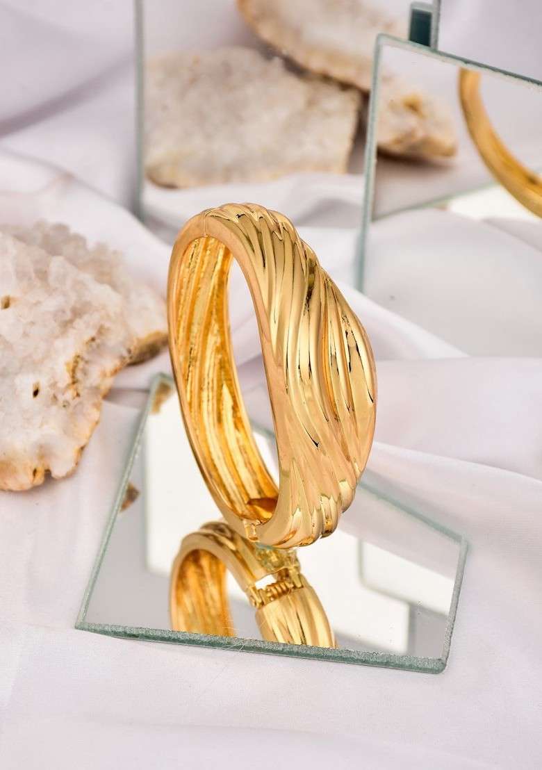 Gold Plated Kada Bracelet - Indya