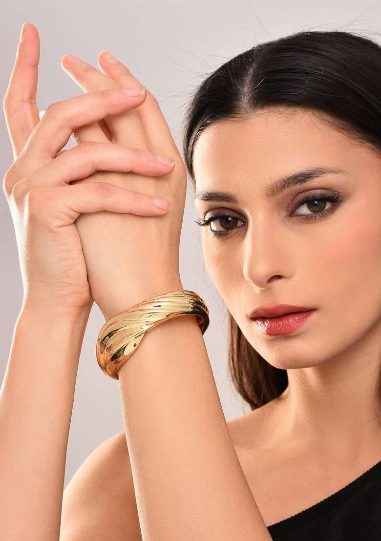 Gold Plated Kada Bracelet - Indya