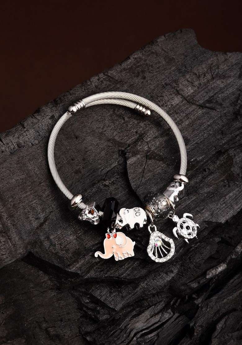 Silver Plated Charm Bracelet - Indya