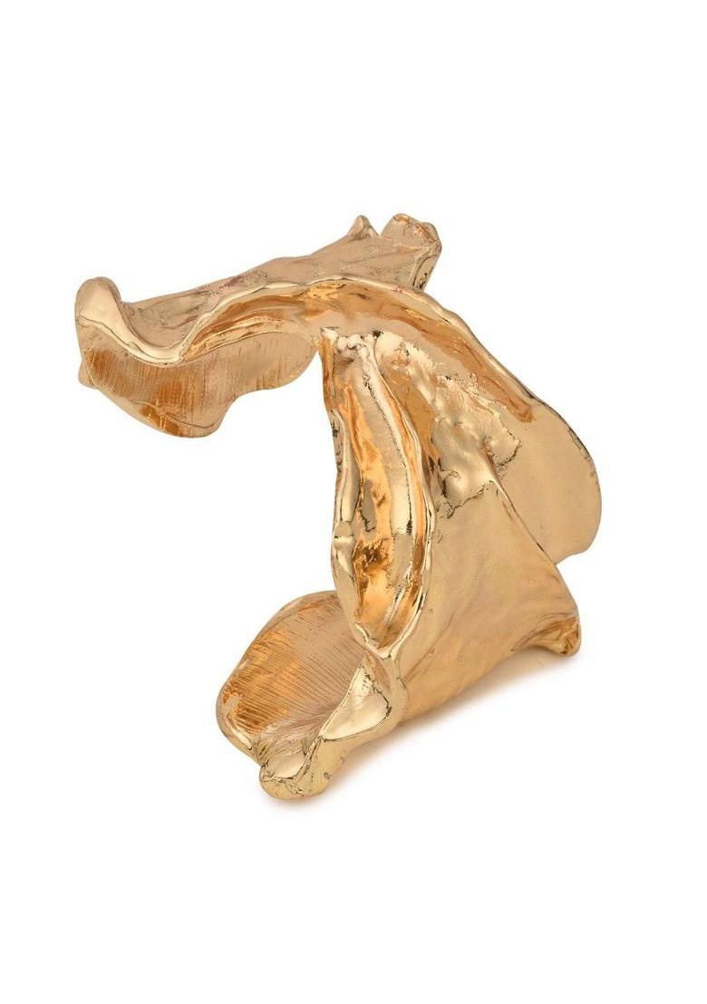 Gold Plated Hammered Statement Cuff Bracelet