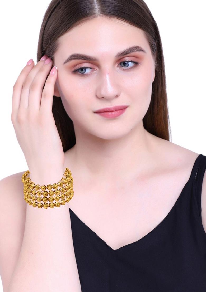 Set Of 4 Gold Plated Ball Design Bangles Set