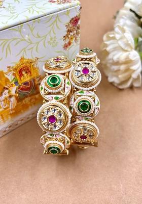 Golden Gram Metal And Plastic Wedding Chuda Bangle Set