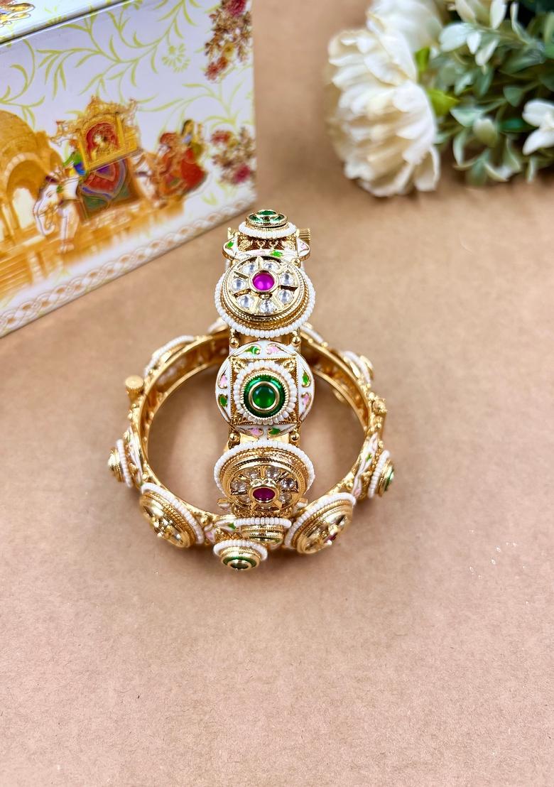 Golden Gram Metal And Plastic Wedding Chuda Bangle Set