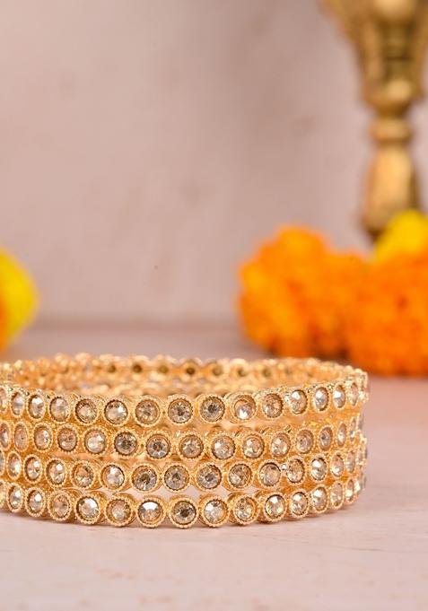 Golden Latkan Chudi Metal And Plastic Wedding Chuda Bangle Set