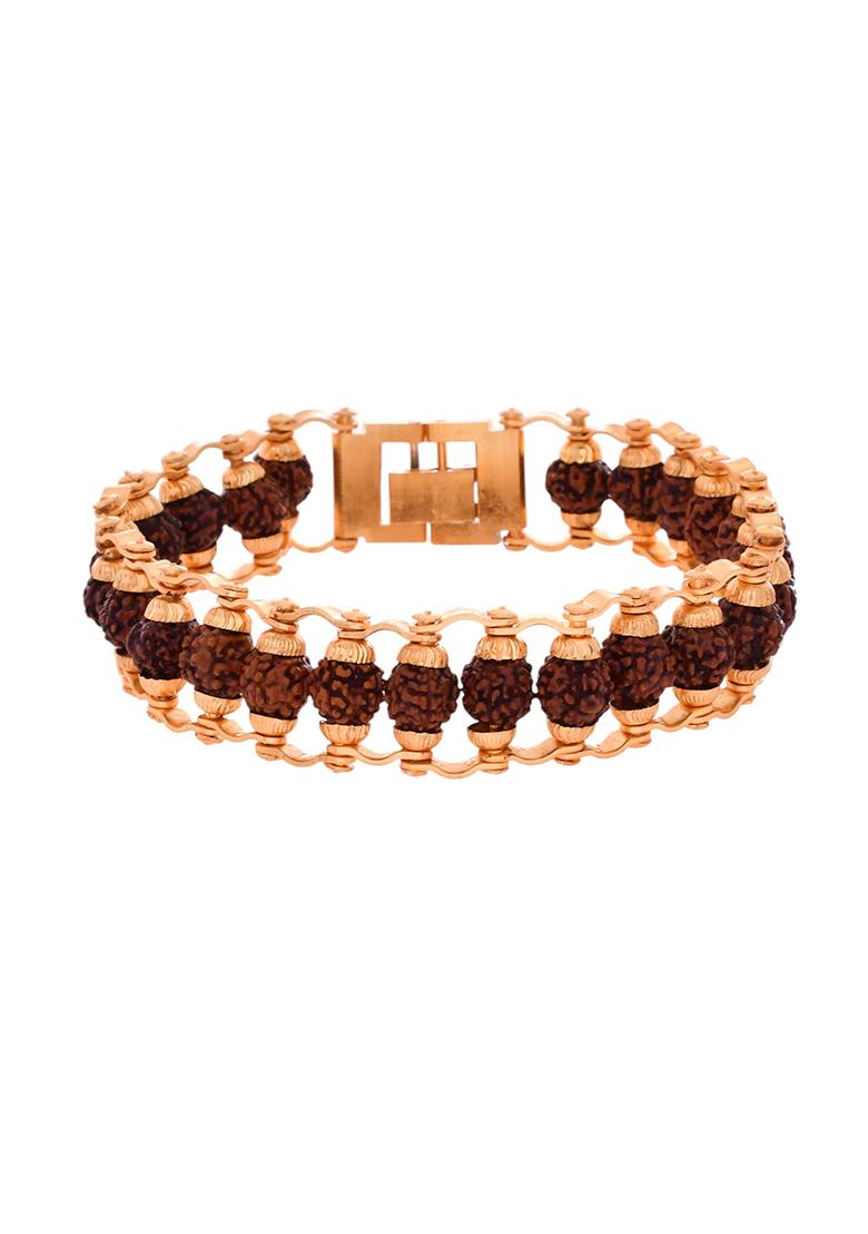 Elegant Gold Plated Rudraksha Bracelet
