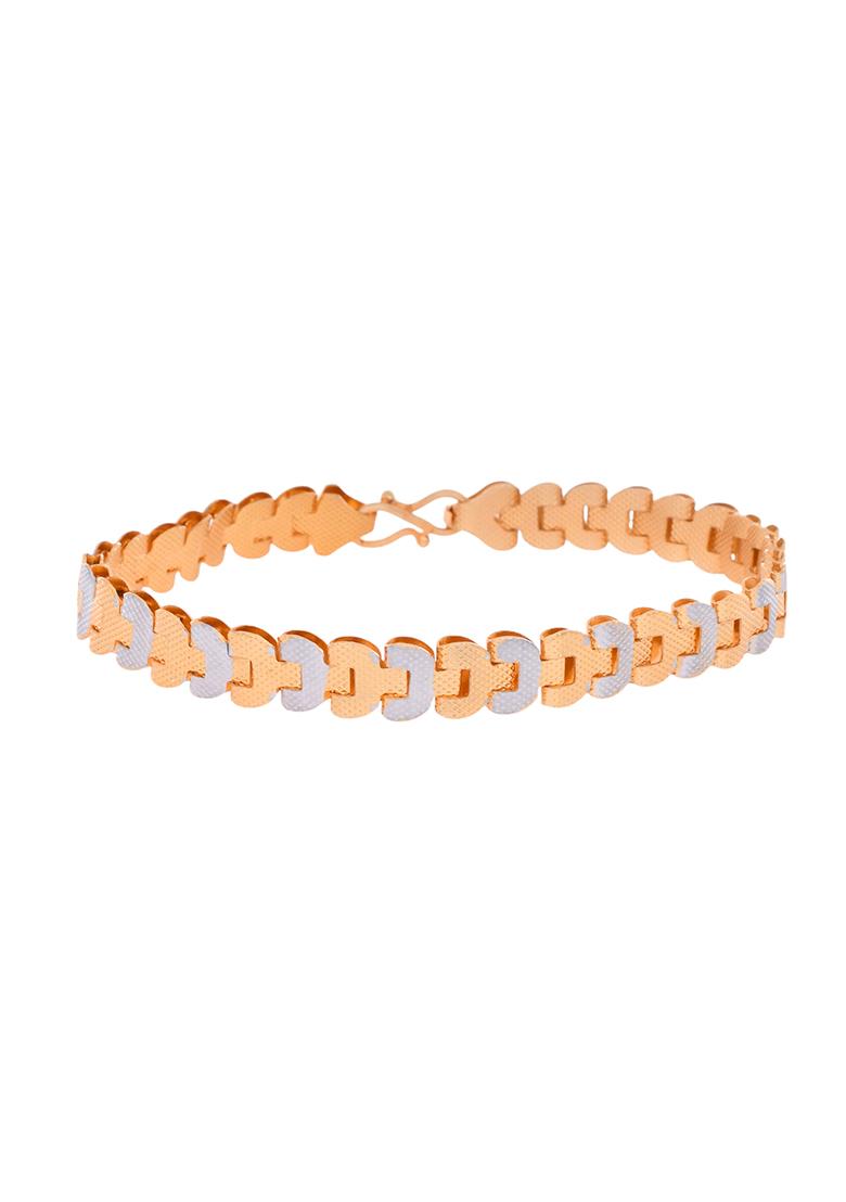 Stylish Two Tone Gold Plated Bracelet