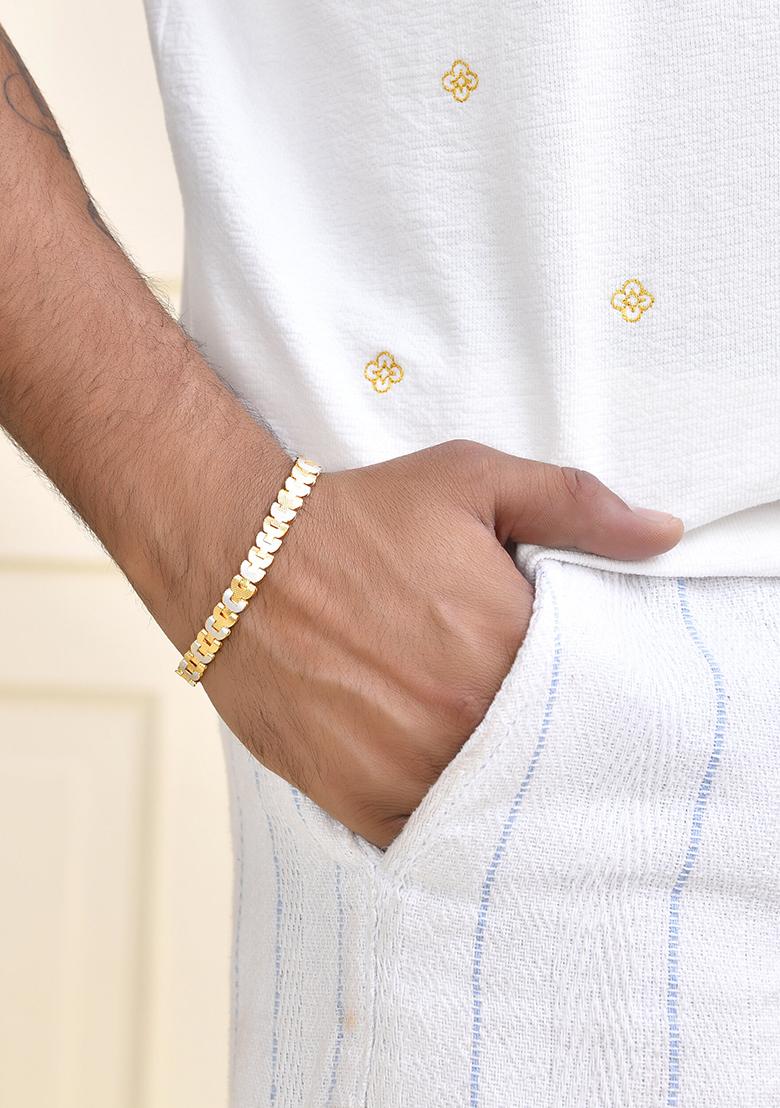 Stylish Two Tone Gold Plated Bracelet