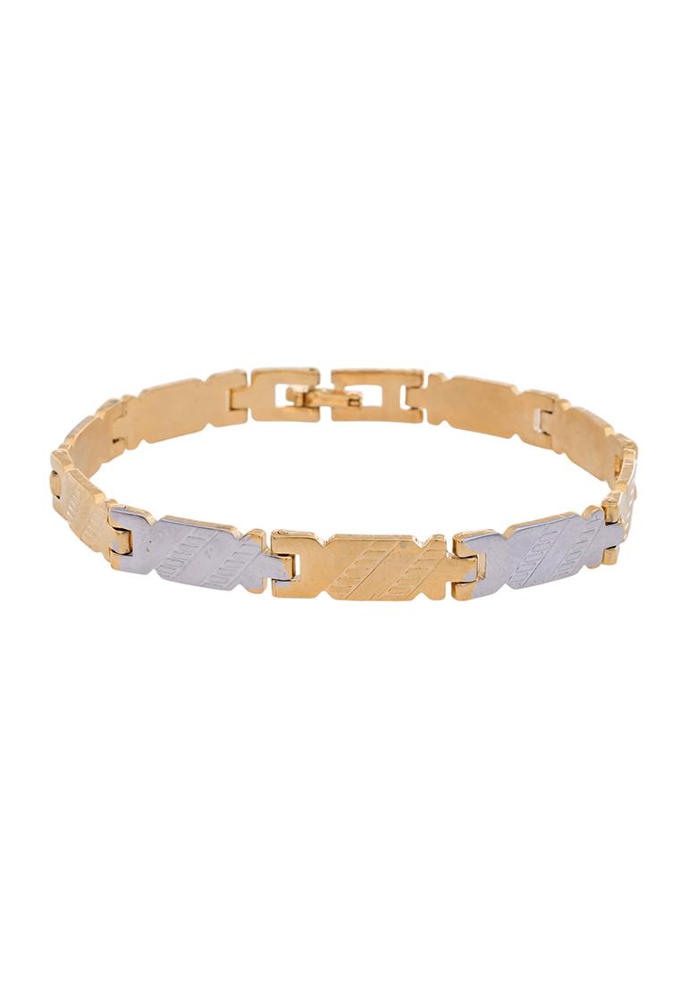 Elegant Two Tone Gold And Silver Bracelet