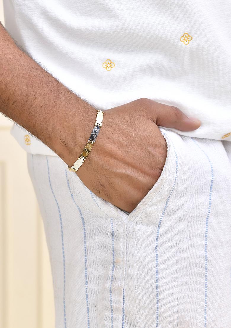 Elegant Two Tone Gold And Silver Bracelet