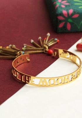 To The Moon And Back Golden Glass Tubes Lumba Band With Roli Chawal