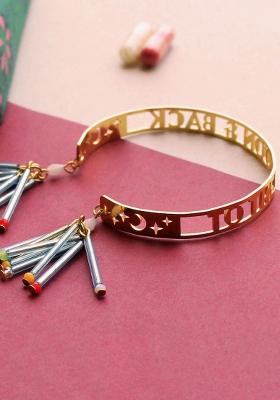 To The Moon And Back Blue Glass Tubes Lumba Band With Roli Chawal