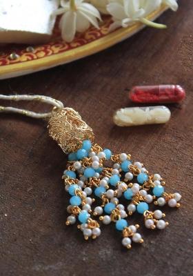 Beads Tassel Rakhi With Roli Chawal