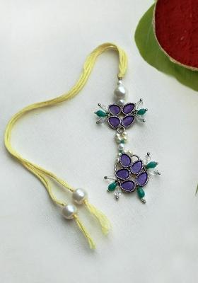 Purple Petal Vivid Vintage Bhabhi Lumba With Roli Chawal