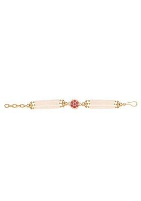 Gold Plated Kundan Studded Wraparound Bracelet