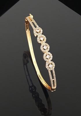 Gold Plated American Diamond Cuff Bracelet