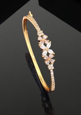 Gold Plated American Diamond Studded Bangle Style Bracelet