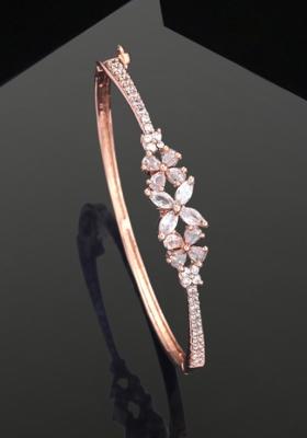 Rose Gold Plated American Diamond Cuff Bracelet