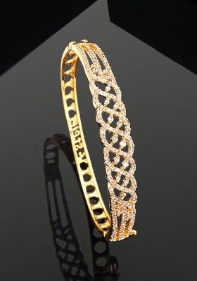 Gold Plated American Diamond Cuff Bracelet