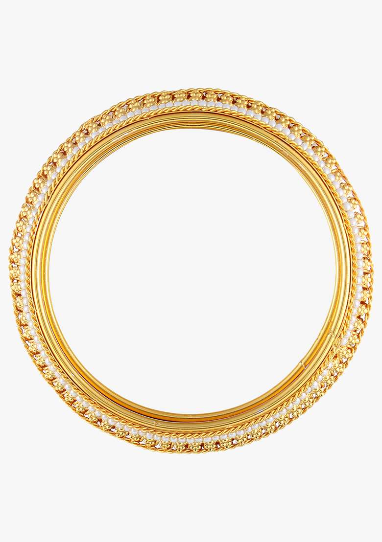 Set Of Two Gold Plated Bangles Beautiful Handcrafted Bangles - Indya