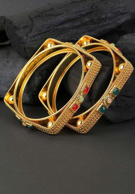Set Of Two Gold Plated Bangles Becautiful Handcarfted Bangle