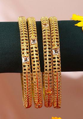 Set Of Four Gold Plated Bangles Becautiful Handcarfted Bangle