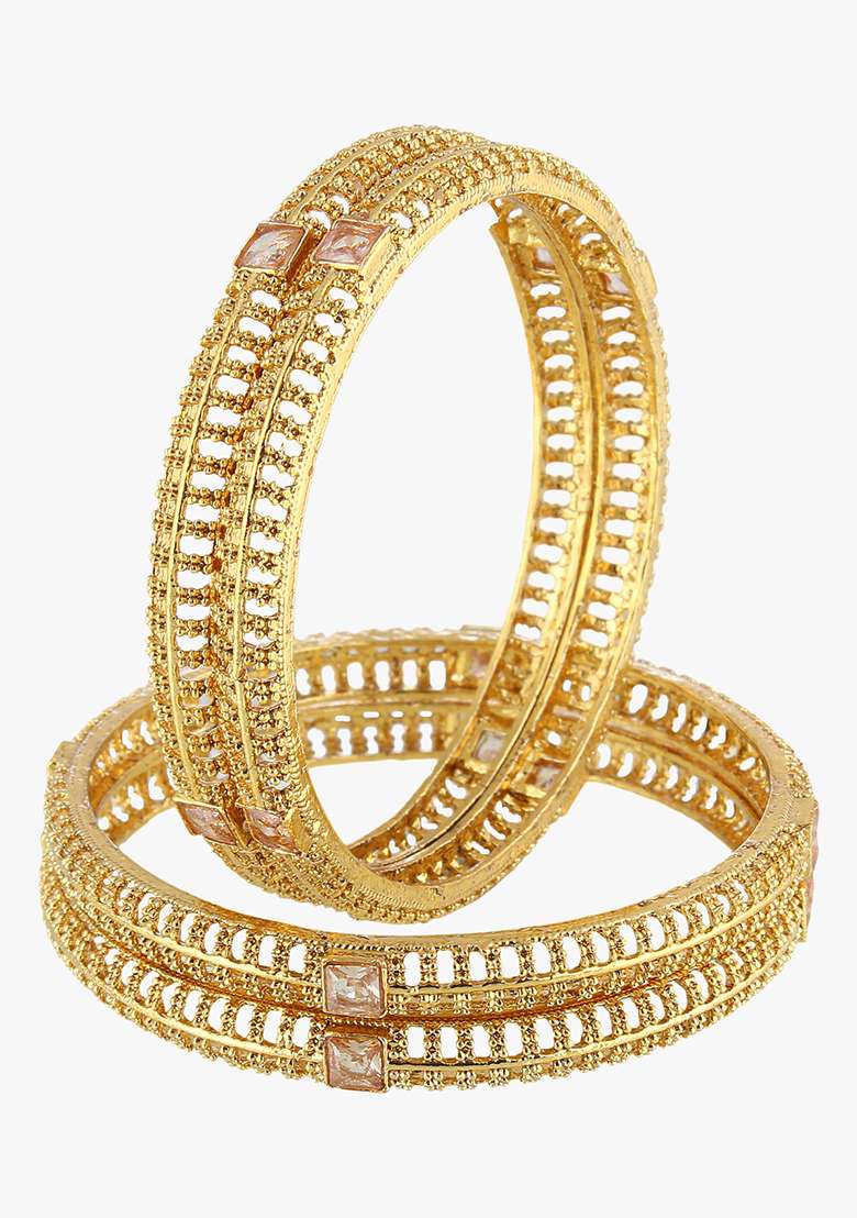 Set Of Four Gold Plated Bangles Becautiful Handcarfted Bangle - Indya
