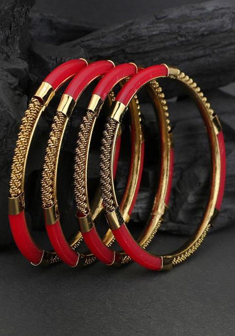 Set Of Four Gold Plated Bangles Becautiful Handcarfted Bangle