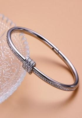 Rhodium Plated Waterproof Antitarnish Bracelet With Zircon