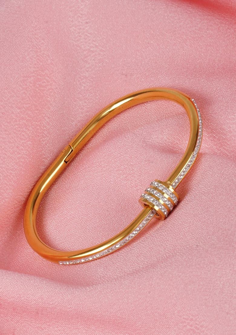 18K Gold Plated Waterproof Antitarnish Bracelet With Zircon - Indya