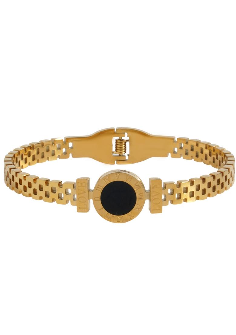 18K Gold Plated Waterproof Antitarnish Roman Numeral Love Bracelet - Indya