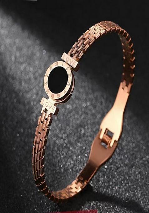 Rose Gold Plated Waterproof Antitarnish Roman Numeral Love Bracelet