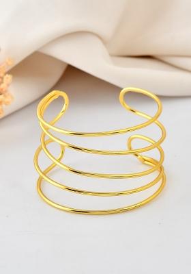 18K Gold Toned Elegant Anti Tarnish Multi Layer Bracelet