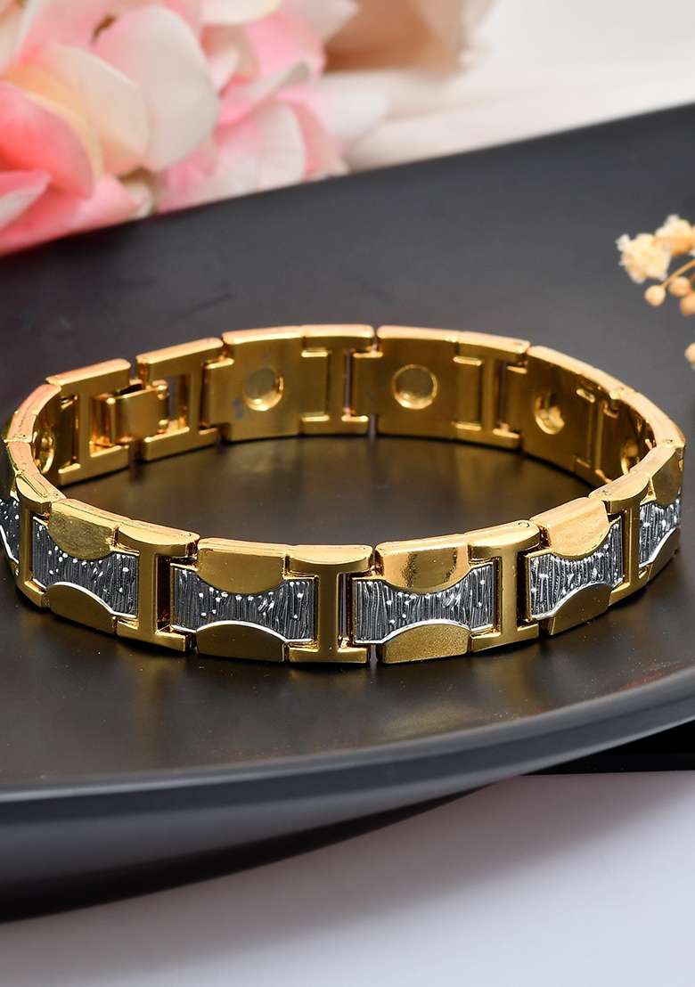 Double Toned Magnetic Bracelets For Men - Indya