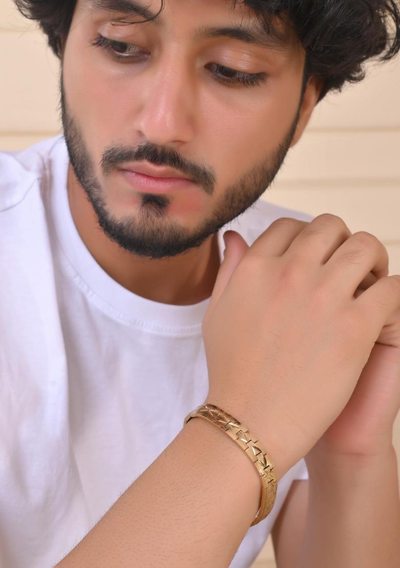 Gold Plated Textured Menbracelet