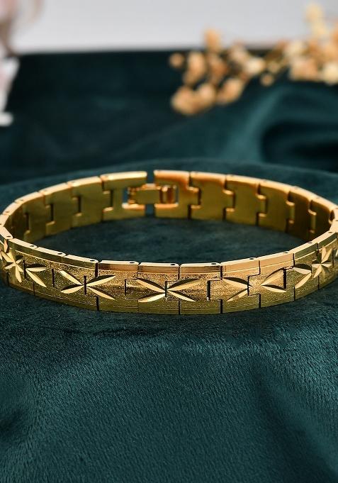 Gold Plated Textured Menbracelet