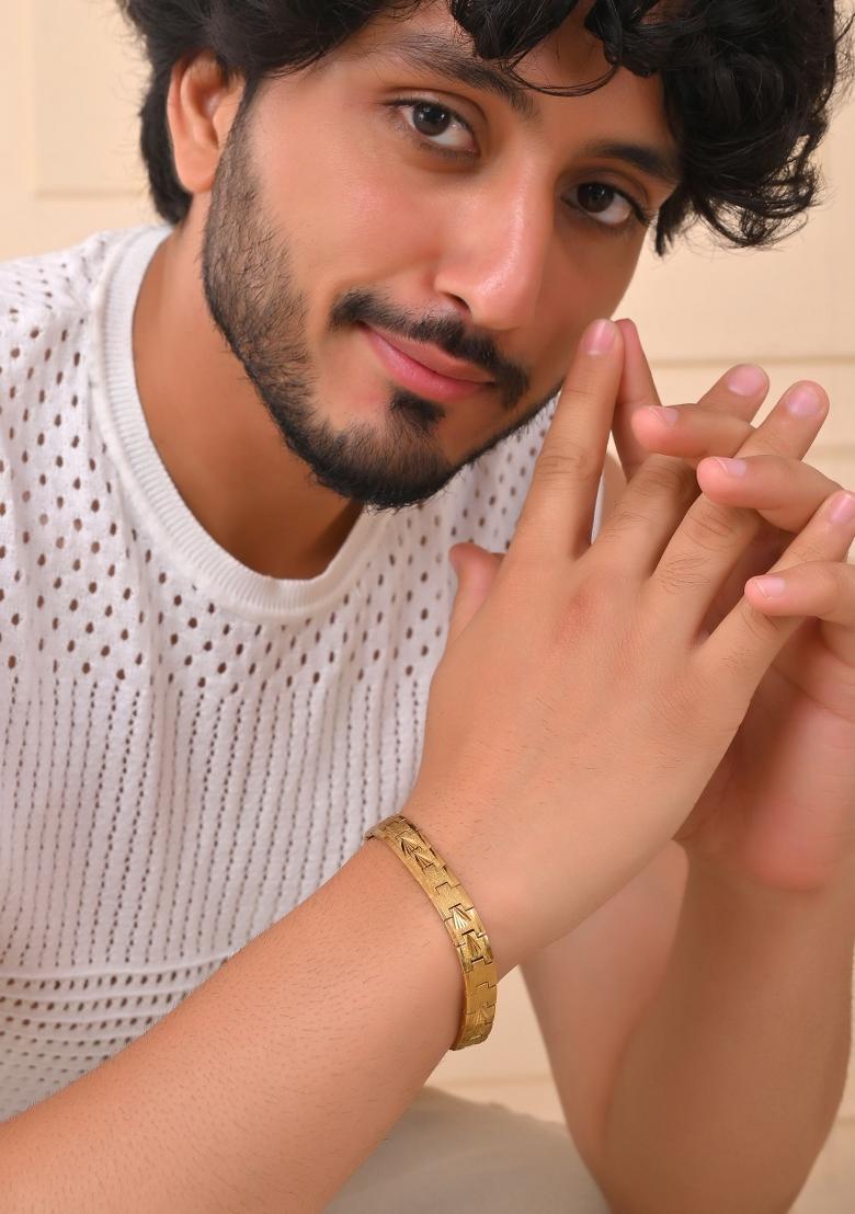 Textured Gold Plated Menbracelet
