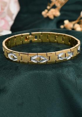 Dual Plated Textured Men’S Bracelet