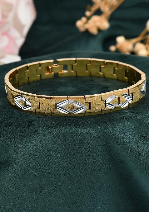 Dual Plated Textured Men’S Bracelet