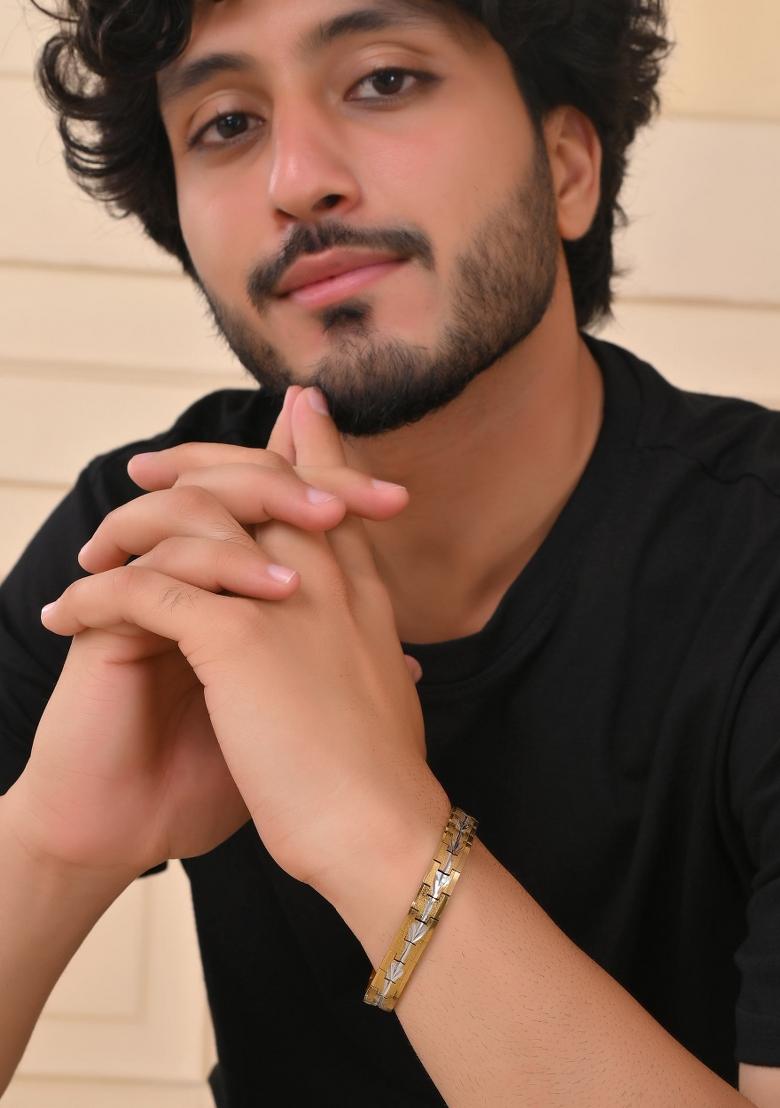 Textured Double Toned Menbracelet