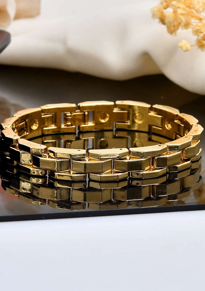 Golden Link Tungsten Magnetic Bracelet For Men - Indya
