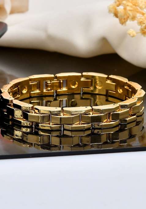 Golden Link Tungsten Magnetic Bracelet For Men
