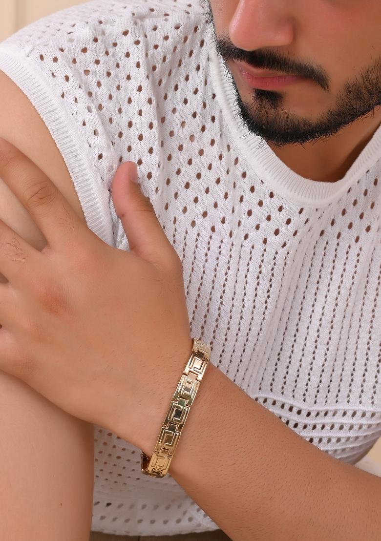 Mengold Plated Stainless Steel Link Bracelet