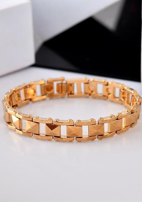 Geometric Design Gold Plated Bracelet