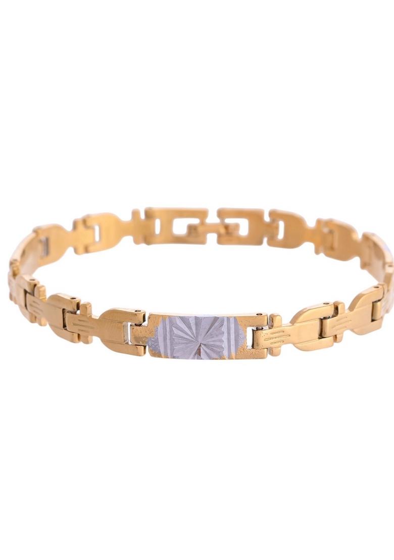 Menelegant Two Tone Gold And Silver Link Bracelet