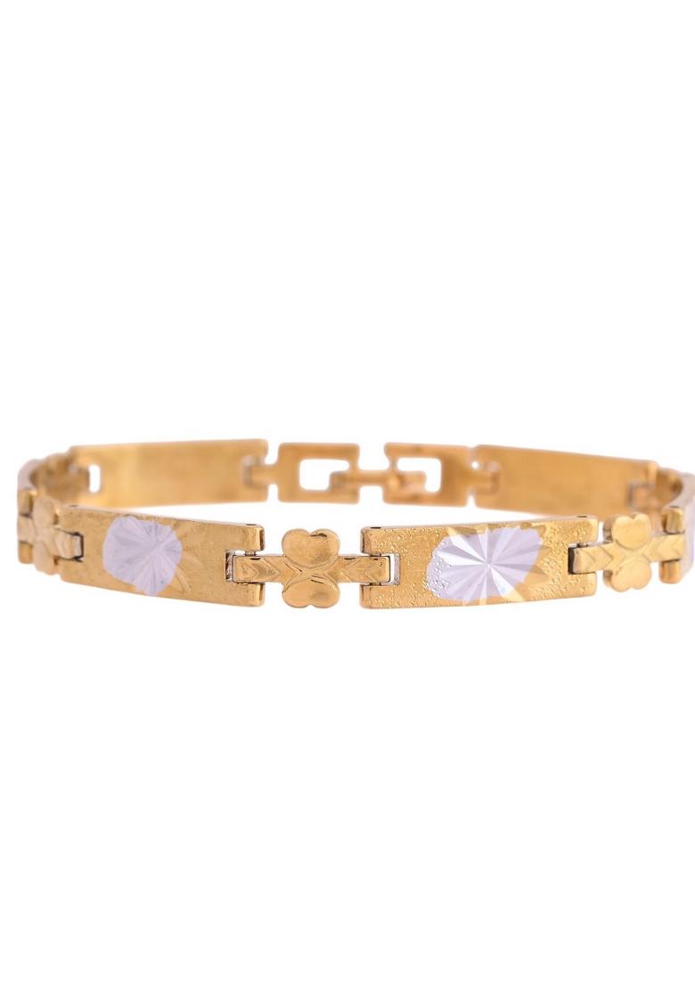 Mendouble Toned Stainless Steel Textural Linked Bracelet