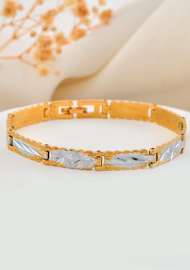 Mendouble Toned Textural Linked Bracelet