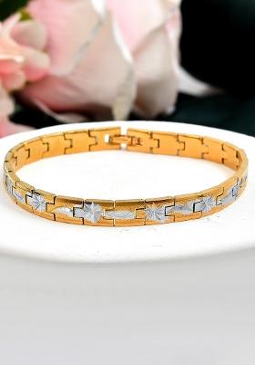 Mendouble Toned Textural Stainless Steel Bracelet